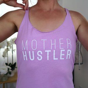 Mother Hustler Lilac Pink Racerback Tank Medium